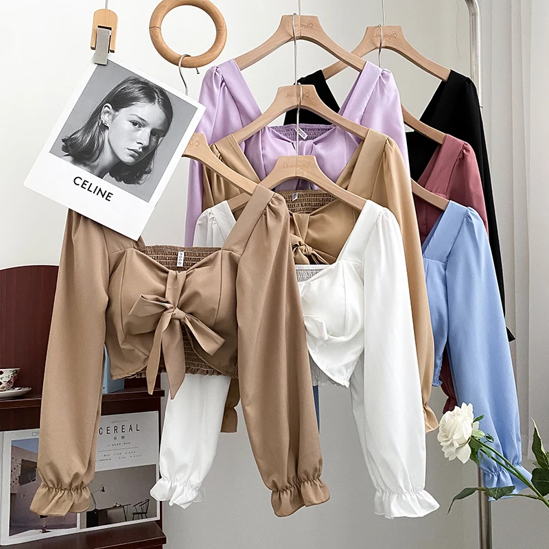 Korean Fashion Chiffon Butterfly Lace-up Blouse Woman Square Collar Long Puff Sleeve Built In Bra Top for Women Dropshipping
Korean Fashion Chiffon Butterfly Lace-up Blouse Woman Square Collar Long Puff Sleeve Built In Bra Top for Women Dropshipping