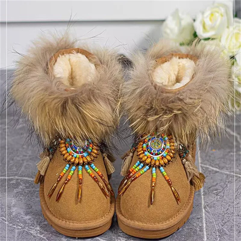 Tassel vintage handcrafted velvet warm boots all-in-one fur boots for women plus size 35-44
Tassel vintage handcrafted velvet warm boots all-in-one fur boots for women plus size 35-44