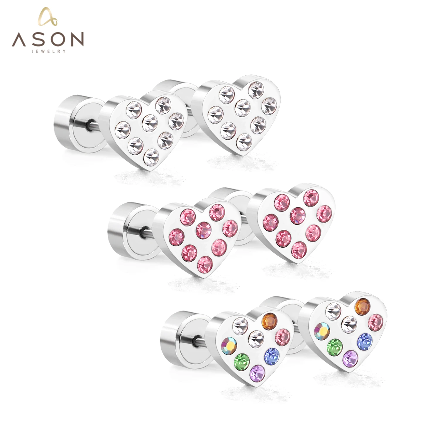 ASONSTEEL Lovely Star/Heart Shape With Round Colorful Cubic Zirconia Press Stud Earrings for Women/Girl Party Stylish Jewelry
ASONSTEEL Lovely Star/Heart Shape With Round Colorful Cubic Zirconia Press Stud Earrings for Women/Girl Party Stylish Jewelry