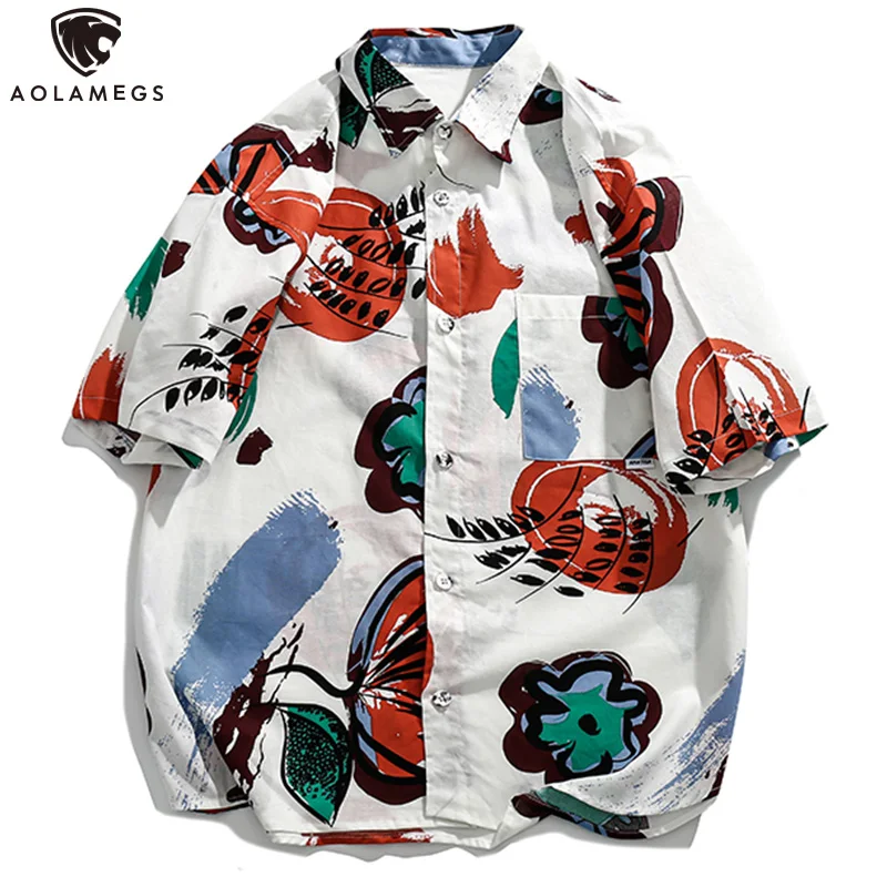 Aolamegs Men's Shirts Watercolor Graffiti Print Short Sleeve Shirt Tops Summer Cozy Japanese Harajuku Oversize Streetwear Couple
Aolamegs Men's Shirts Watercolor Graffiti Print Short Sleeve Shirt Tops Summer Cozy Japanese Harajuku Oversize Streetwear Couple
