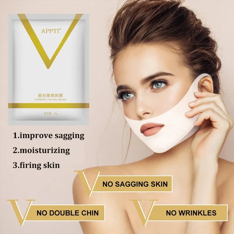 

Professional 4D Reduce Double Chin Tape Neck Firming Shape Mask Face Lift Slimming Mask V Line Chin Up Patch 1pcs Wholesale