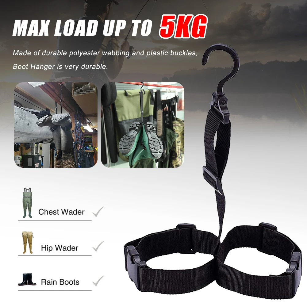 Fishing Wader Boot Hanger Tool Adjustable Boots Storage Dryer Hanger with Swivel Hook for Fishing Rain Boots Hanging Strap Belts
Fishing Wader Boot Hanger Tool Adjustable Boots Storage Dryer Hanger with Swivel Hook for Fishing Rain Boots Hanging Strap Belts