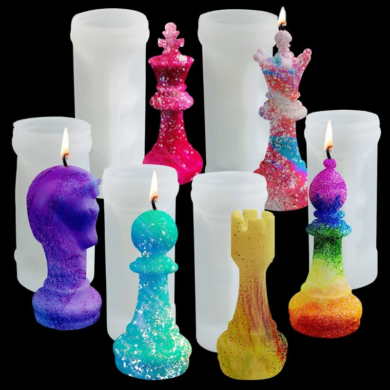 DIY Candle Silicone Chess Mold Resin Molds Creative 6 Pcs Set Of Chocolate Baking Utensils Home soap making kit Home decoration
DIY Candle Silicone Chess Mold Resin Molds Creative 6 Pcs Set Of Chocolate Baking Utensils Home soap making kit Home decoration