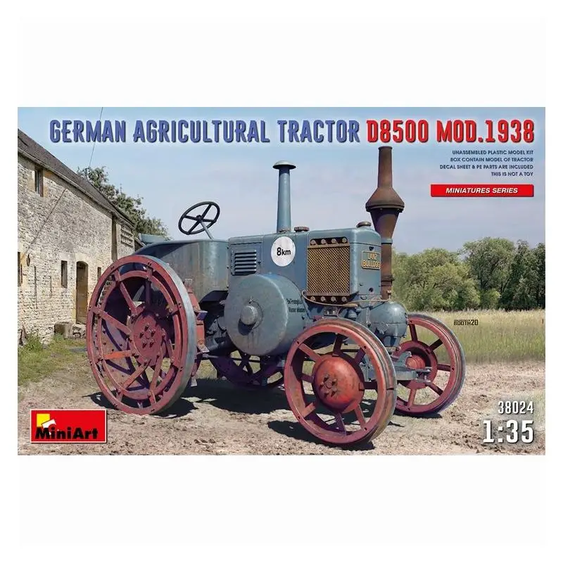 MiniArt 38024 1/35 "German Agricultural Tractor D8500 Mod. 1938" - Scale Model Kit
MiniArt 38024 1/35 "German Agricultural Tractor D8500 Mod. 1938" - Scale Model Kit