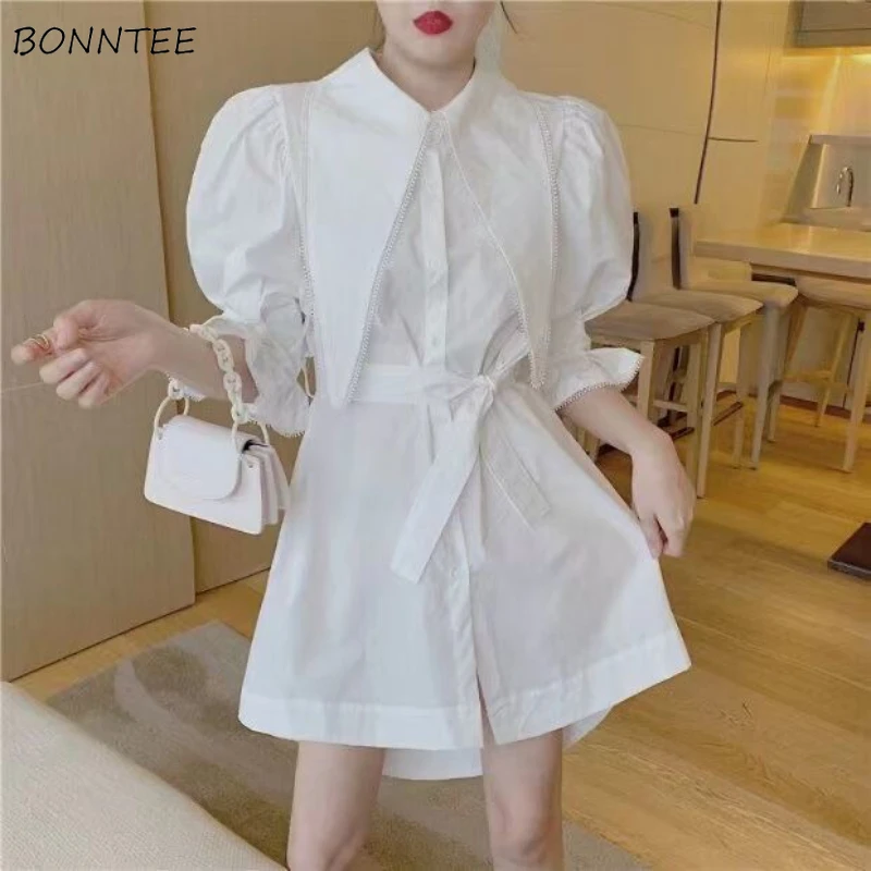 Dresses Women Design Turn-down Collar Solid Korean Style Mini Ladies High Waist Simple Stylish Leisure Summer Streetwear Daily
Dresses Women Design Turn-down Collar Solid Korean Style Mini Ladies High Waist Simple Stylish Leisure Summer Streetwear Daily