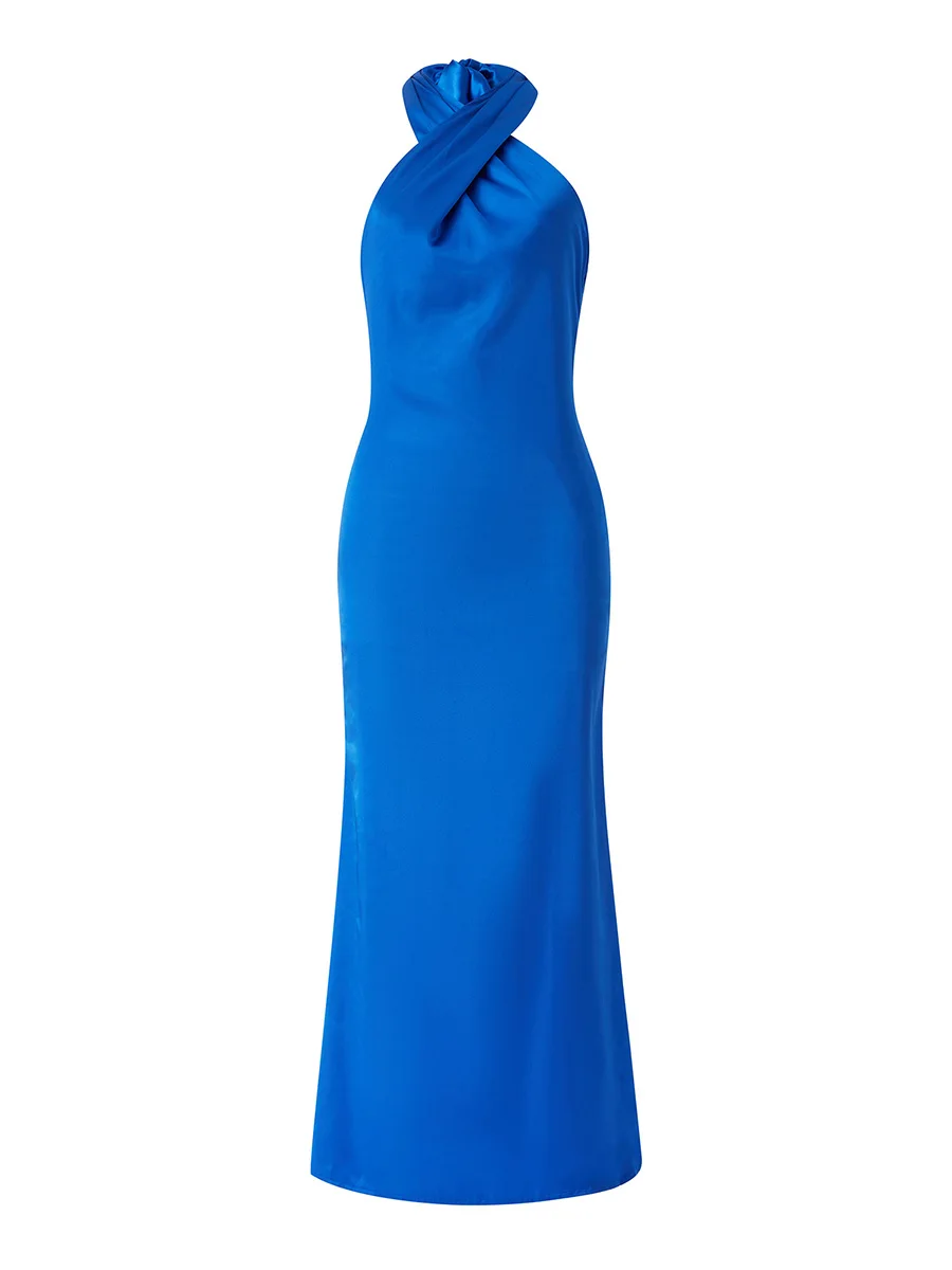 Winkinlin Women Halter Neck Dress Summer Sleeveless Solid Color Backless Satin Long Dress Beach Party Streetwear
Winkinlin Women Halter Neck Dress Summer Sleeveless Solid Color Backless Satin Long Dress Beach Party Streetwear