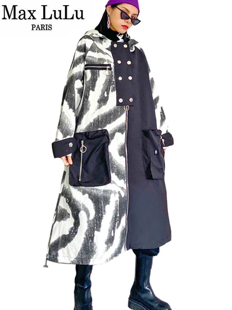 Max LuLu European Fashion Style Punk Streetwear Printed Hooded Trench Coats Womens Casual Patchwork Windbreakers Long Clothing
Max LuLu European Fashion Style Punk Streetwear Printed Hooded Trench Coats Womens Casual Patchwork Windbreakers Long Clothing