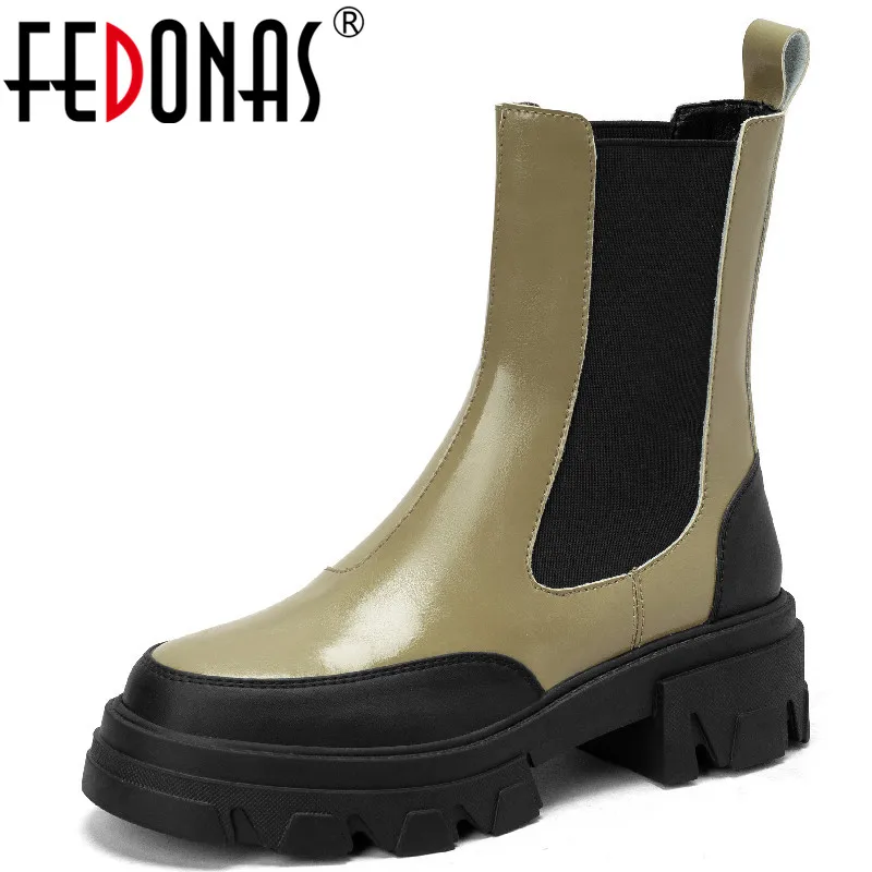 FEDONAS New Arrival Women Genuine Leather Ankle Boots Round Toe Thick Heels Mixed Colors Leisure Cool Autumn Winter Shoes Woman
FEDONAS New Arrival Women Genuine Leather Ankle Boots Round Toe Thick Heels Mixed Colors Leisure Cool Autumn Winter Shoes Woman