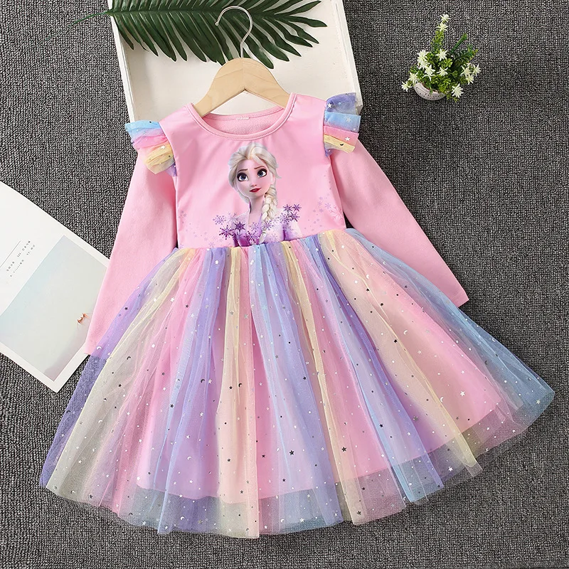 Frozen Birthday Wedding Party Dress Girls Elsa Princess Stars Mesh Dresses Spring Autumn 2-10 Years Vestidos Children Costumes
Frozen Birthday Wedding Party Dress Girls Elsa Princess Stars Mesh Dresses Spring Autumn 2-10 Years Vestidos Children Costumes