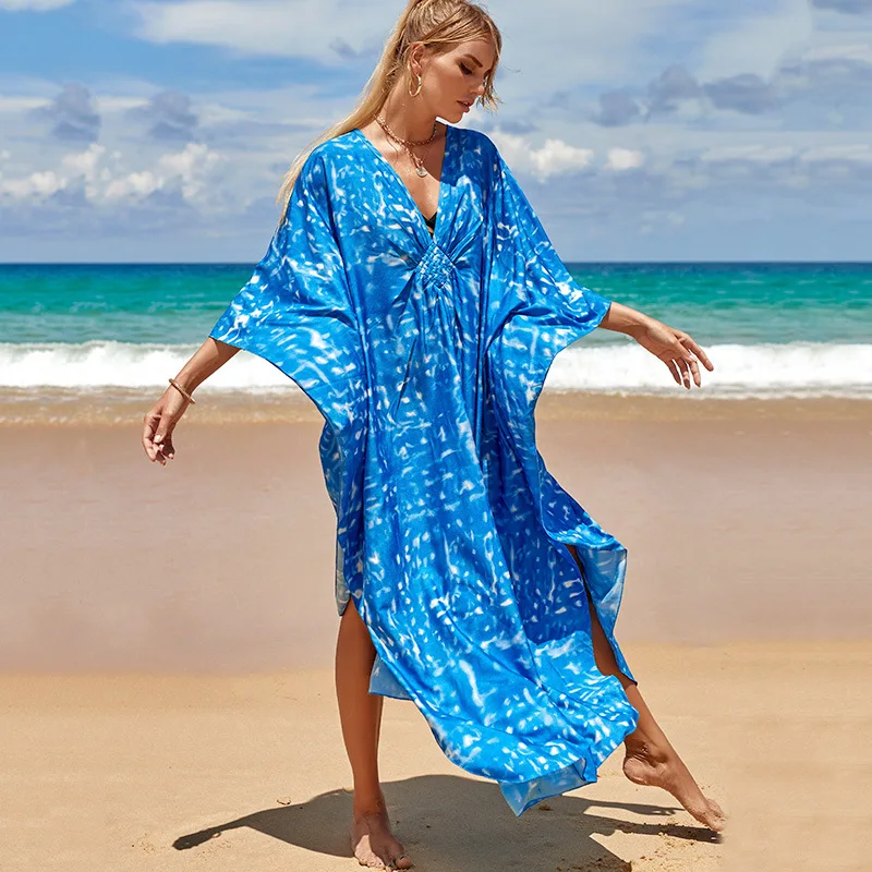 2023 Summer European American New Women Print Blouse Seaside Holiday Dress Loose Blouse Bikini Swimsuit Gown Outerwear Blue
2023 Summer European American New Women Print Blouse Seaside Holiday Dress Loose Blouse Bikini Swimsuit Gown Outerwear Blue