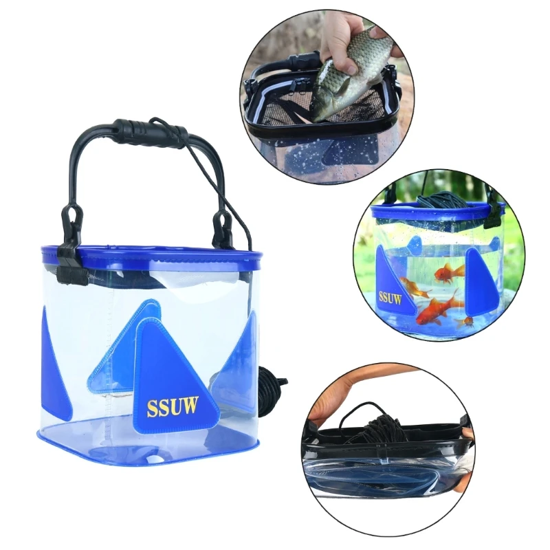 

Прозрачная сумка для рыбалки EVA, ведро для живой рыбы, приманки, складное ведро для рыбалки, контейнер для воды для активного отдыха