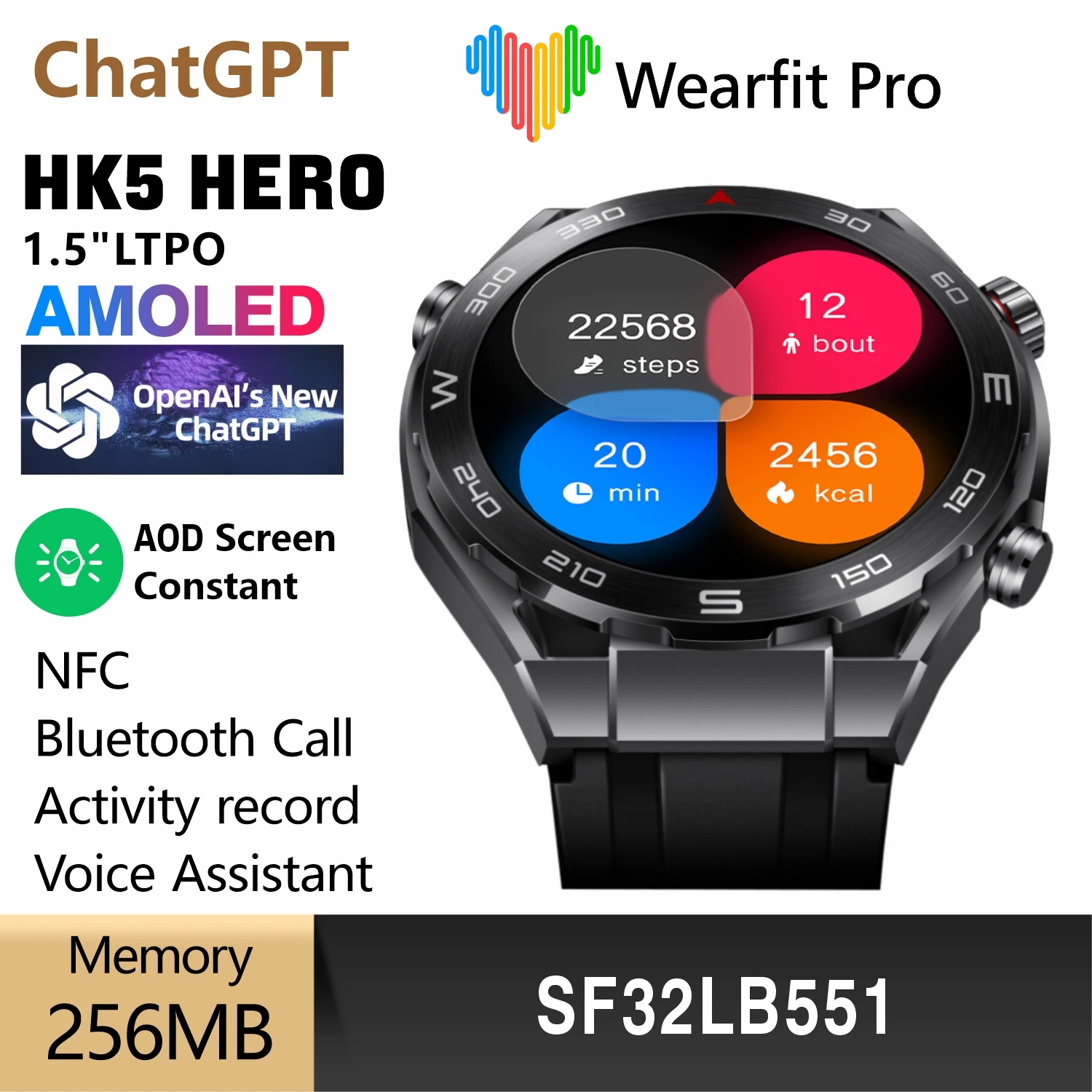 AMOLED Original HK5 HERO Smart Watch Men Compass NFC Bluetooth Call GPS Tracker 1.5 Inch 2.5D Amplitude Smartwatch Wristwatch
AMOLED Original HK5 HERO Smart Watch Men Compass NFC Bluetooth Call GPS Tracker 1.5 Inch 2.5D Amplitude Smartwatch Wristwatch