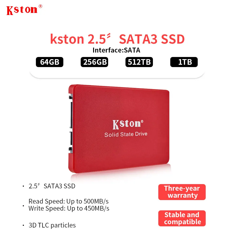 

Жесткий диск SSD Kston 2,5 дюйма, 64 ГБ, 120 ГБ, 128 ГБ, 240 ГБ, 256 ГБ, 480 ГБ, 500 Гб, 512 ГБ, ТБ, жесткий диск SSD SATA 3, Внутренний твердотельный накопитель для ноутб...