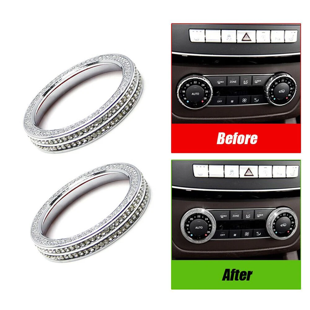 Car Volume Knob Ring Covers 2pcs AC Climate Control Alloy Crystal Interior Accessories Knob Controls Modern Silver
Car Volume Knob Ring Covers 2pcs AC Climate Control Alloy Crystal Interior Accessories Knob Controls Modern Silver
