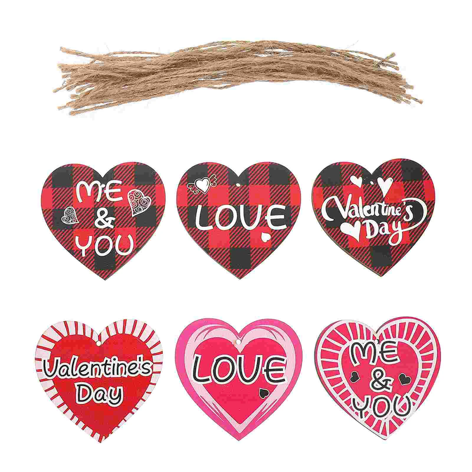 12pcs Valentine's Day Hanging Pendant Heart Shaped Wood Slices Hangings with Ropes
12pcs Valentine's Day Hanging Pendant Heart Shaped Wood Slices Hangings with Ropes