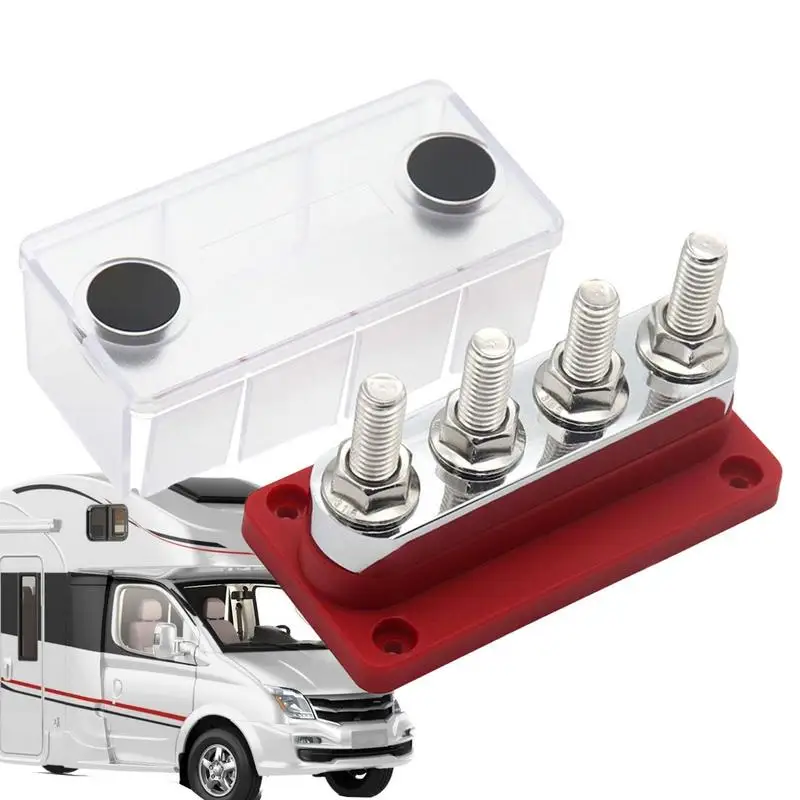 Bus Bar Terminal Block 12-48V 600A Terminal Studs High Current Terminal Block Power Distribution Replacement For RV Marine
Bus Bar Terminal Block 12-48V 600A Terminal Studs High Current Terminal Block Power Distribution Replacement For RV Marine