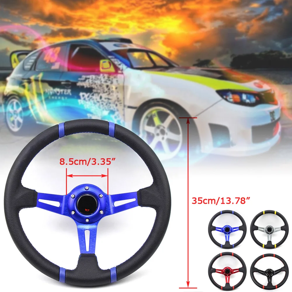 Auto Steering Wheel 350MM Universal Leather Deep Corn Drifting Sport Steering Wheel With Logo Car Accessories 
Auto Steering Wheel 350MM Universal Leather Deep Corn Drifting Sport Steering Wheel With Logo Car Accessories