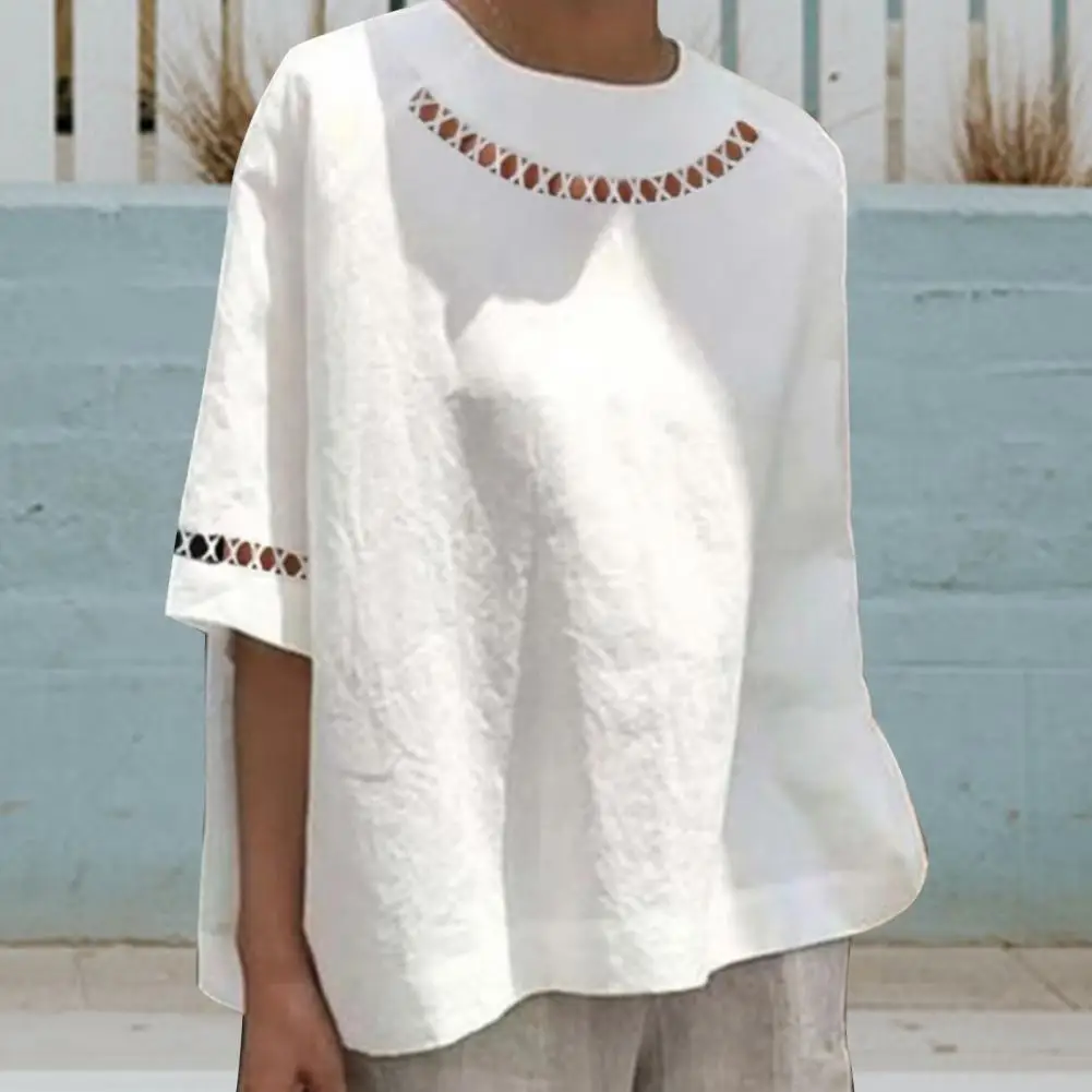 Women Blouse Lightweight Vintage Blouse O-Neck Solid Color Retro Shirt Top Female Clothing
Women Blouse Lightweight Vintage Blouse O-Neck Solid Color Retro Shirt Top Female Clothing