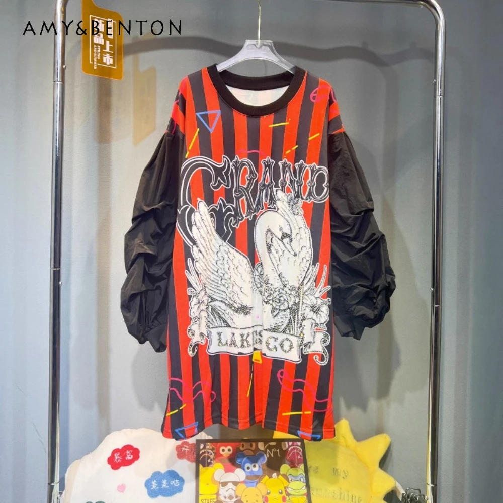 European Style 2023 Autumn New Fashion Cartoon Rhinestone Dress Women's Clothing Puff Sleeve Loose Mid-Length Slimming Dresses
European Style 2023 Autumn New Fashion Cartoon Rhinestone Dress Women's Clothing Puff Sleeve Loose Mid-Length Slimming Dresses