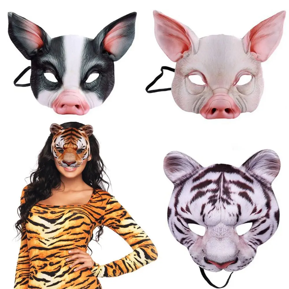 

Cover Costume Party Eye Mask Party Supplies Mardi Gras Pig Mask Cosplay Props Tiger Mask Masquerade Mask Halloween Decoration