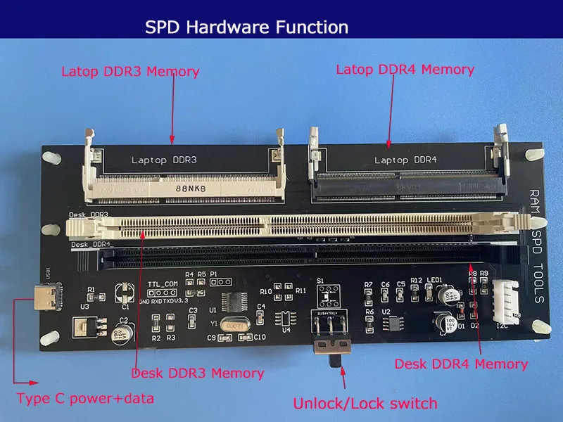 

New DDR4 DDR3 Memory Bios ROM SPD EP to Read and Write Lock Unlock Modify SN Capacity Brand Overclocking Programmer Repair Tools