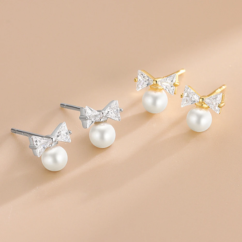 WPB S925 Sterling Silver Earrings Zircon Bow Pearl Stud Earrings Women K Gold Plated Luxury Jewelry Gifts Party Prom Banquet
WPB S925 Sterling Silver Earrings Zircon Bow Pearl Stud Earrings Women K Gold Plated Luxury Jewelry Gifts Party Prom Banquet