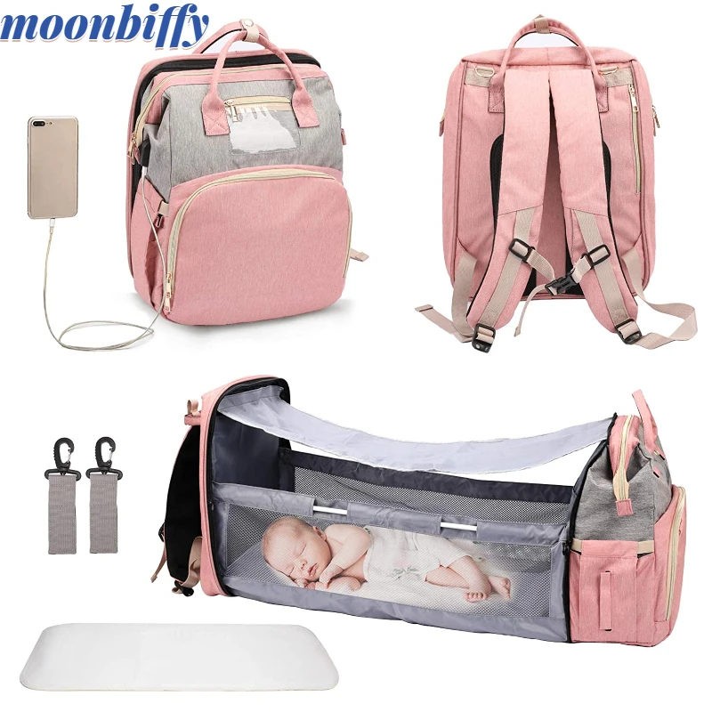 Portable Folding Crib Diaper Bag Multi-Function Large Capacity Baby Backpack Diaper Bag Baby Stroller Organizer Bag Scalable
Portable Folding Crib Diaper Bag Multi-Function Large Capacity Baby Backpack Diaper Bag Baby Stroller Organizer Bag Scalable