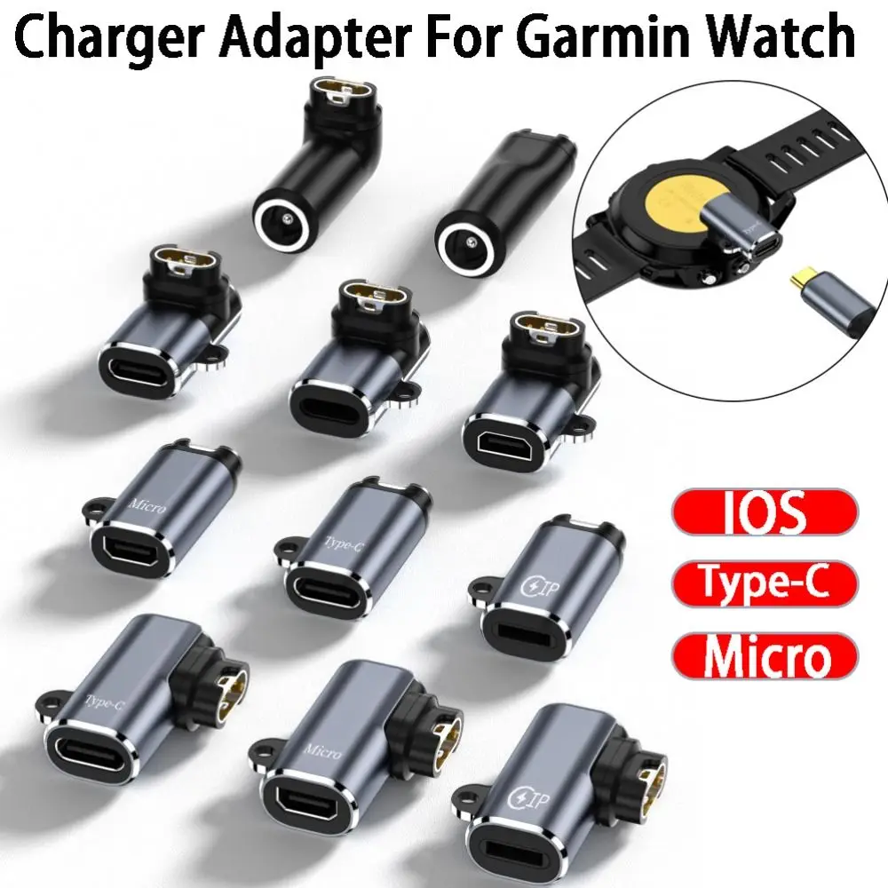 

Портативный зарядный адаптер Type-C Micro USB iOS для Garmin Fenix 7 7S 7X 6 6S 6X 5 5S 5X CAME 2 2S конвертер зарядного устройства для умных часов