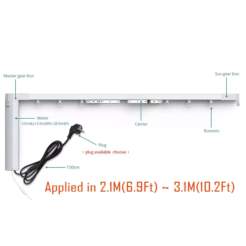 2023NEW 3.1M(10.2Ft) Smart Curtains System Motorized ewelink App Track with Automated Rail
2023NEW 3.1M(10.2Ft) Smart Curtains System Motorized ewelink App Track with Automated Rail