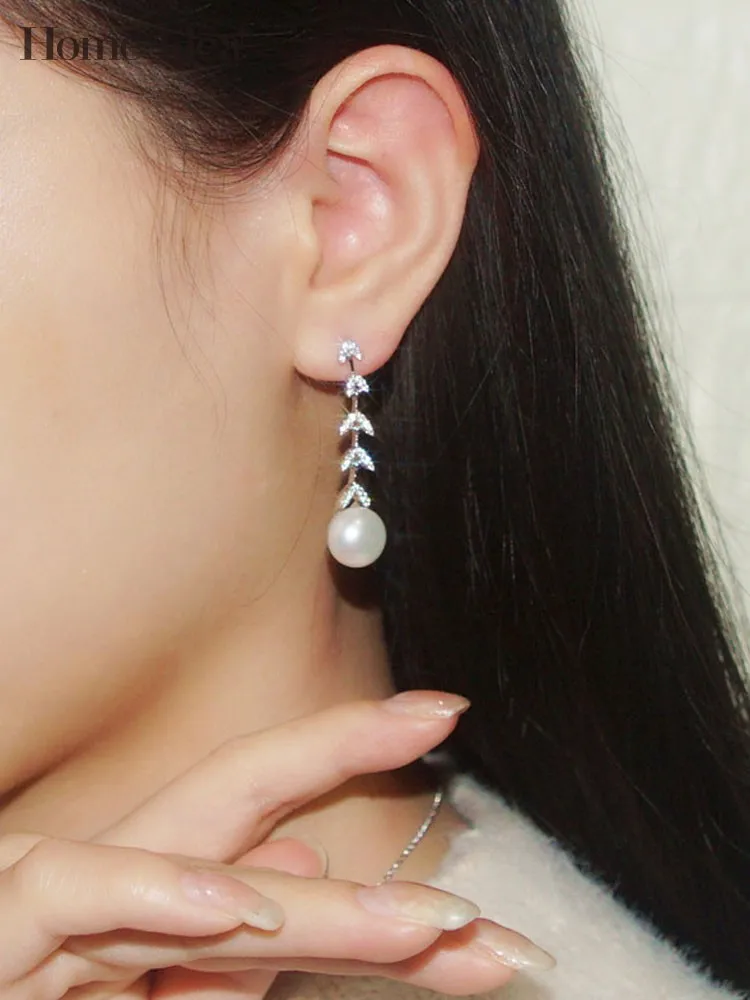 Ladies Cute Diamonds Freshwater Pearl Asymmetric Earring 925 Silver Jewelry For Women Stud Earrings Pendientes
Ladies Cute Diamonds Freshwater Pearl Asymmetric Earring 925 Silver Jewelry For Women Stud Earrings Pendientes