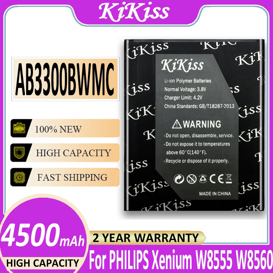 Replacement Battery For PHILIPS Xenium W8555 W8560 CTW8560 CTW8555 Battery 4500mAh AB3300BWMC with Track Code
Replacement Battery For PHILIPS Xenium W8555 W8560 CTW8560 CTW8555 Battery 4500mAh AB3300BWMC with Track Code
