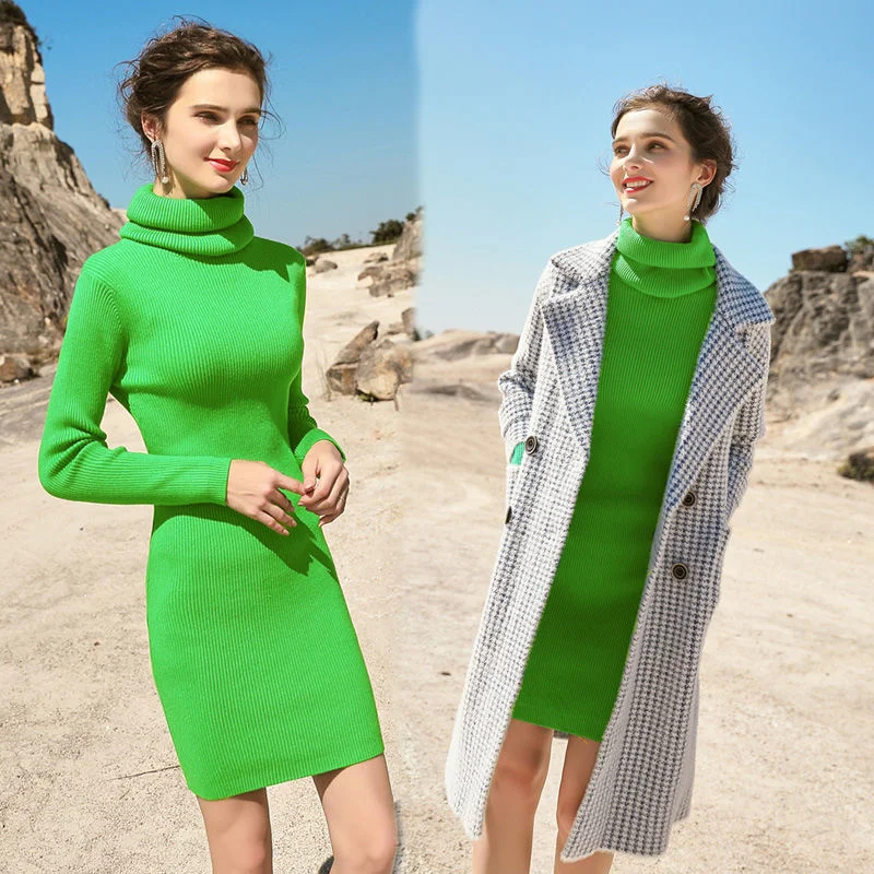 Autumn Fashion Elegant Sweater Knit Dress Women Korean Chic Inner High Neck Mid-length Base Slim Dress Ladies Fall Winter Ki236
Autumn Fashion Elegant Sweater Knit Dress Women Korean Chic Inner High Neck Mid-length Base Slim Dress Ladies Fall Winter Ki236