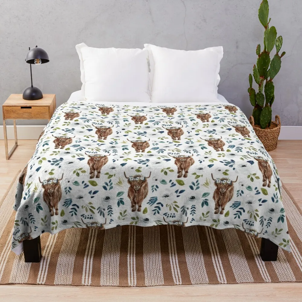 Highland Cow, Floral, Floral Crown, Cow Painting, Farmhouse Decor Throw Blanket Fleece velvet Double blanket semi-toral blanket
Highland Cow, Floral, Floral Crown, Cow Painting, Farmhouse Decor Throw Blanket Fleece velvet Double blanket semi-toral blanket