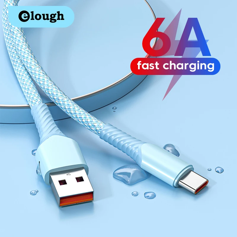 Elough 6A 66W USB Type C Cable Fast Charging For Huawei Mate 40 50 Xiaomi 11 10 OPPO Quick Charge USB C Charger Cable Data Cord
Elough 6A 66W USB Type C Cable Fast Charging For Huawei Mate 40 50 Xiaomi 11 10 OPPO Quick Charge USB C Charger Cable Data Cord