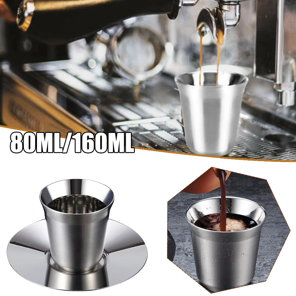 Espresso Cup 80ml/160ml Double Wall Stainless Steel Portable Cup Travel Tumbler Coffee Jug Milk Tea Cups Office Water Mugs+Base
Espresso Cup 80ml/160ml Double Wall Stainless Steel Portable Cup Travel Tumbler Coffee Jug Milk Tea Cups Office Water Mugs+Base