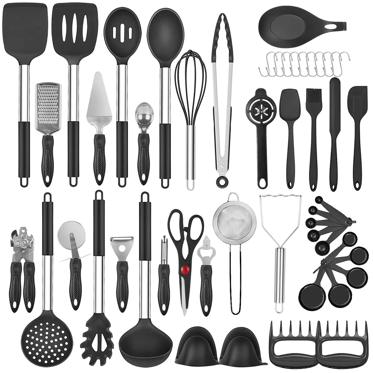 50-Piece Silicone Cooking Utensils Set, BPA-Free Kitchen Utensil Set, Nonstick Kitchen Utensils Cookware Set with Strong Stainle
50-Piece Silicone Cooking Utensils Set, BPA-Free Kitchen Utensil Set, Nonstick Kitchen Utensils Cookware Set with Strong Stainle