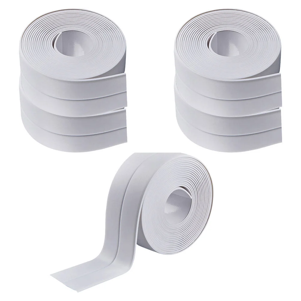 

5 Rolls Seam Waterproof Adhesive Tape Bathroom Shower Sink Sealing Strip Peel Stick Caulk White Self Toilet Base Bottom