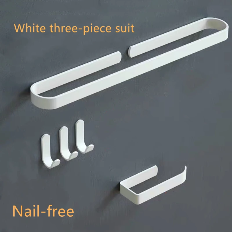 White Bathroom Accessories Kit Aluminum Toilet Paper Holder Wall Nail-Free Kitchen Hardware Towel Rack Single Hook Tissue Rack
White Bathroom Accessories Kit Aluminum Toilet Paper Holder Wall Nail-Free Kitchen Hardware Towel Rack Single Hook Tissue Rack