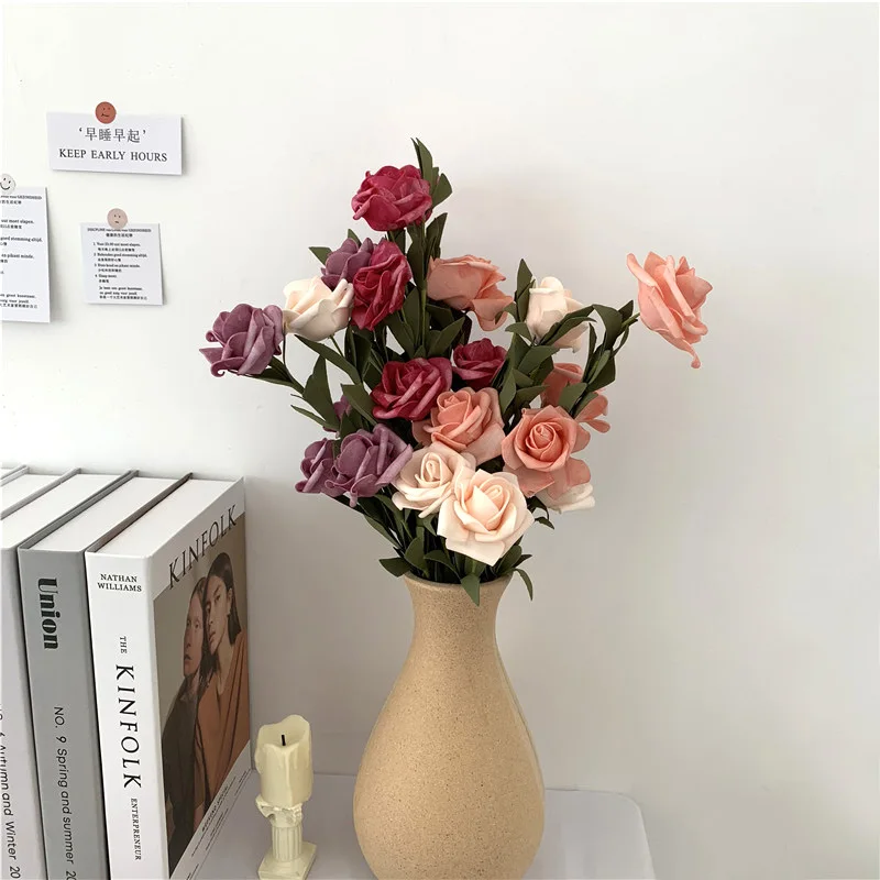 5 Flowers 1 Bud Artificial Roses Flower High Quality Fake Flower for Home Wedding Decoration Indoor Vintage Artificial Rose
5 Flowers 1 Bud Artificial Roses Flower High Quality Fake Flower for Home Wedding Decoration Indoor Vintage Artificial Rose
