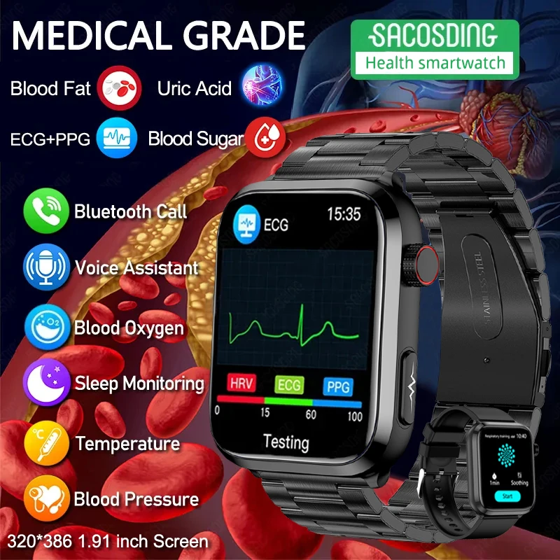 2023 New Blood Lipid Blood Sugar Smart Watch Health Uric Acid Monitor ECG+PPG Watches Heart Rate Bluetooth Call Smartwatch Men
2023 New Blood Lipid Blood Sugar Smart Watch Health Uric Acid Monitor ECG+PPG Watches Heart Rate Bluetooth Call Smartwatch Men