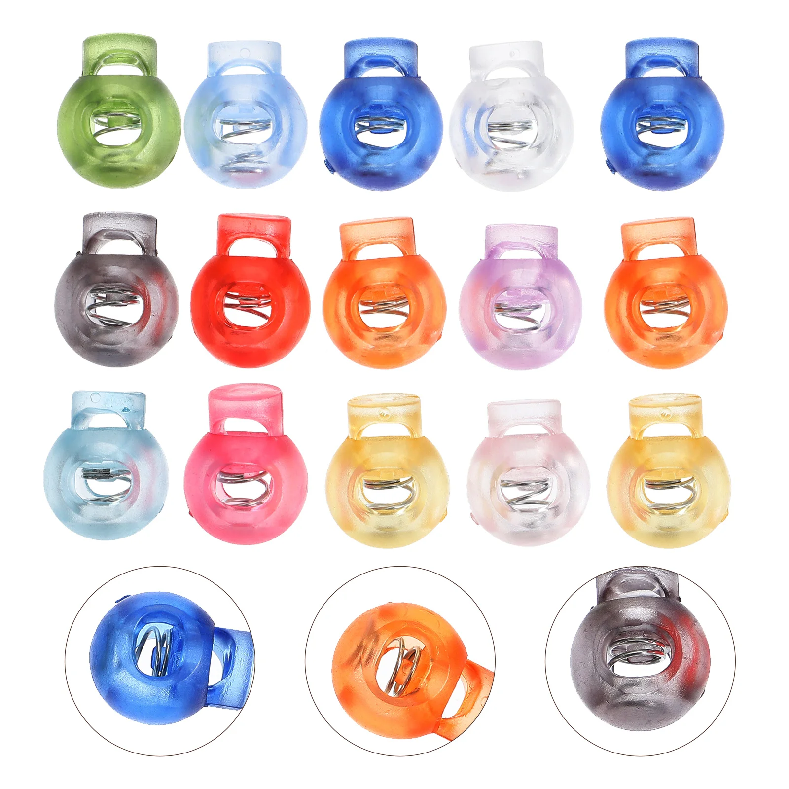 

Cord Spring Lock Stopper Drawstring Toggle Locks Button Round Laces Fastener Ends Rope Clip Shoe Plastic Toggles Drawstrings