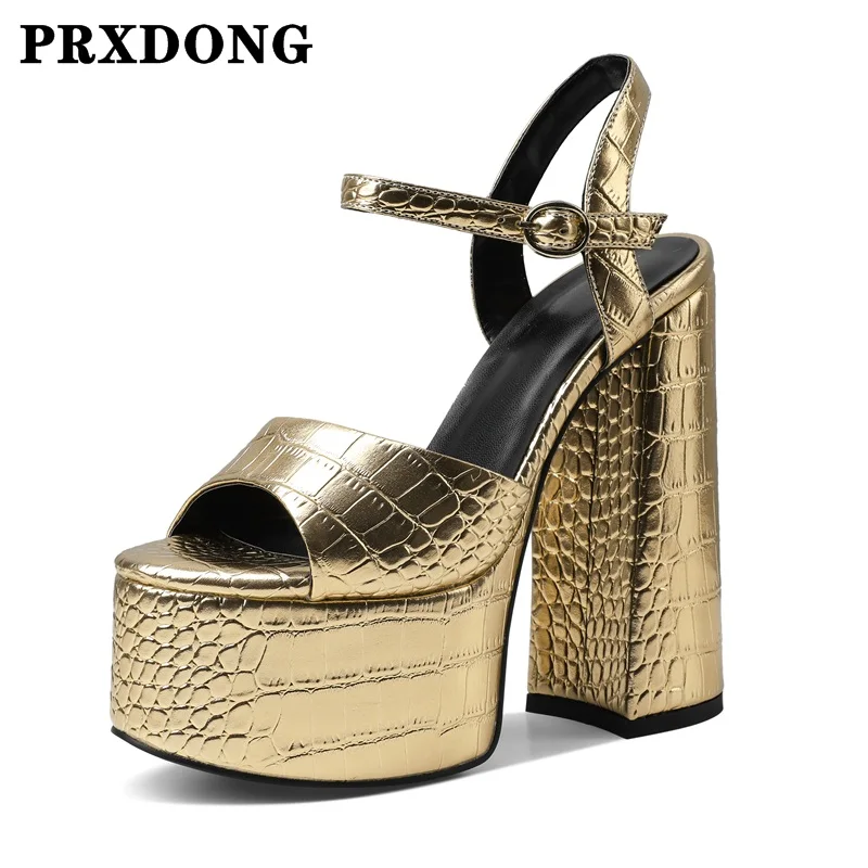 Quality Women's Shoes 2022 New Summer Fashion Chunky Sandals High Heels Platform Black White Gold Dress Party Office Lady Pumps
Quality Women's Shoes 2022 New Summer Fashion Chunky Sandals High Heels Platform Black White Gold Dress Party Office Lady Pumps