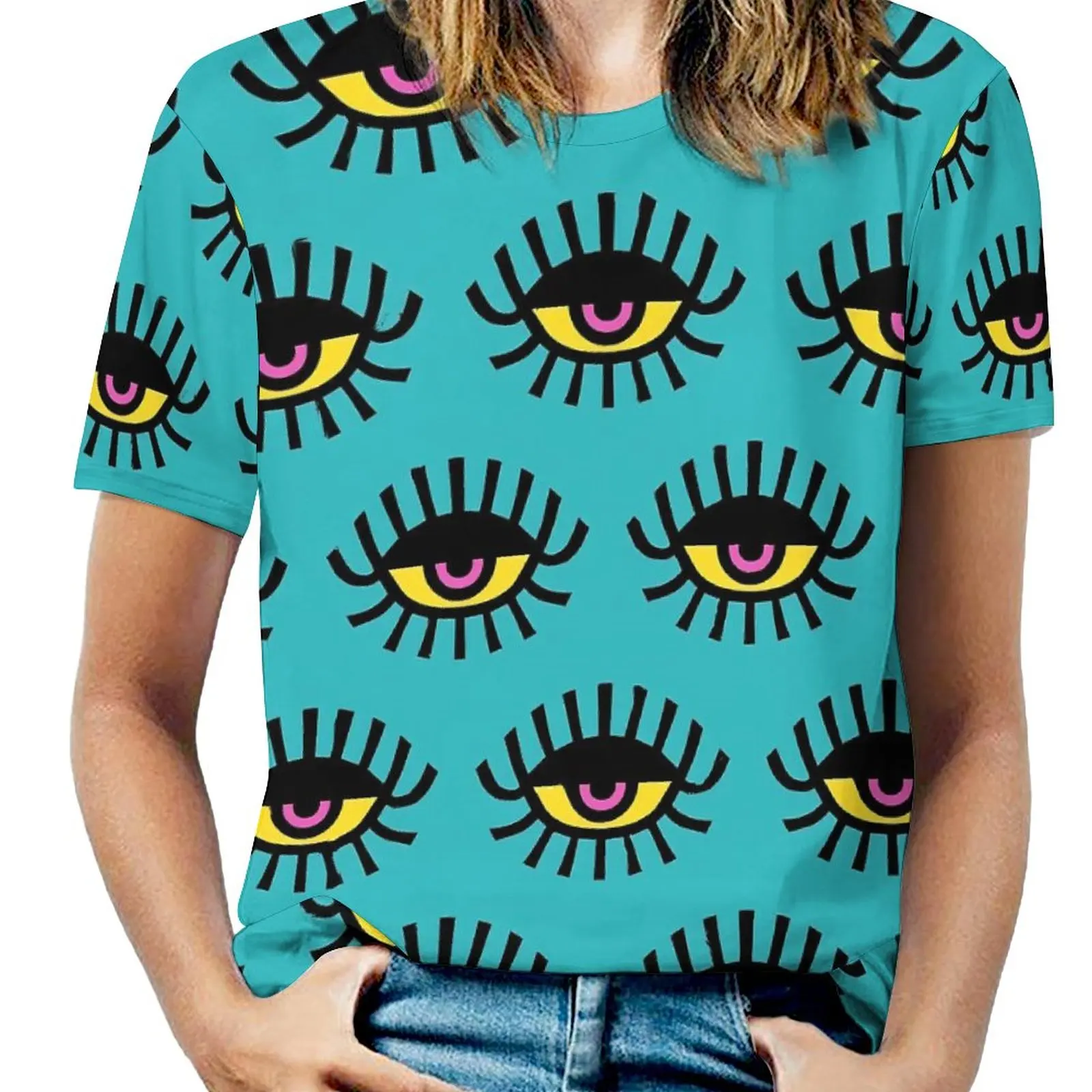 Eyelashs Print T Shirt Pop Art Eyes Vintage Oversized T-Shirts Short Sleeves Casual Tshirt Women Beach Custom Clothing
Eyelashs Print T Shirt Pop Art Eyes Vintage Oversized T-Shirts Short Sleeves Casual Tshirt Women Beach Custom Clothing