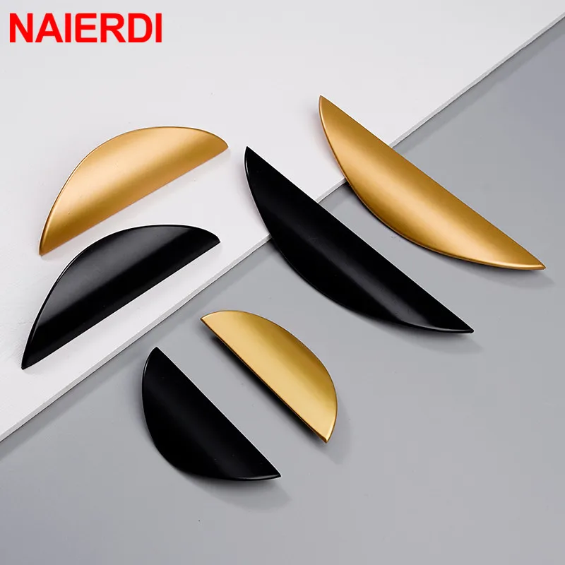 NAIERDI Copper Gold Cabinet Handles Half Moon Drawer Knobs Black Kitchen Handles Cupboard Door Pulls Furniture Handle Hardware
NAIERDI Copper Gold Cabinet Handles Half Moon Drawer Knobs Black Kitchen Handles Cupboard Door Pulls Furniture Handle Hardware