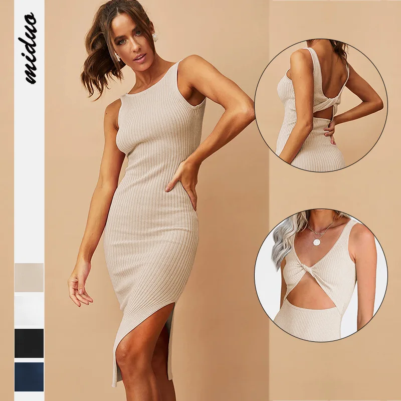 

Hot Selling Sleeveless Sexy Spicy Girl Celebrity Wrapped Hip Dress Autumn Winter Matching Coat