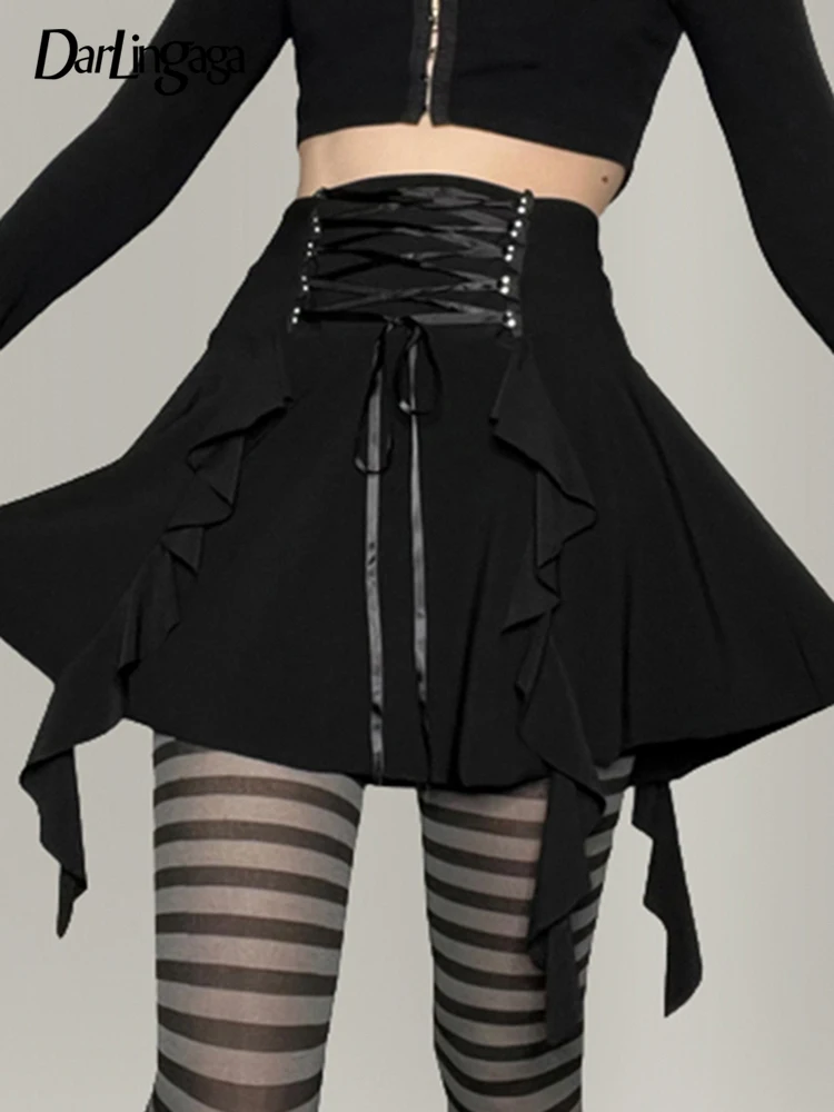 Darlingaga Goth Ruffles Ribbon High Waist Mini Skirt Women Grunge Dark Academia Lace Up Summer Skirts Balletcore Y2K Clothes New
Darlingaga Goth Ruffles Ribbon High Waist Mini Skirt Women Grunge Dark Academia Lace Up Summer Skirts Balletcore Y2K Clothes New