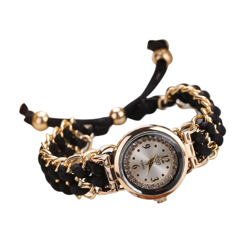 

Women Watch 2023 Knitting Rope Chain Winding Analog Quartz Watch Casual Movement Wrist Watch Digital Relojes Para Mujer