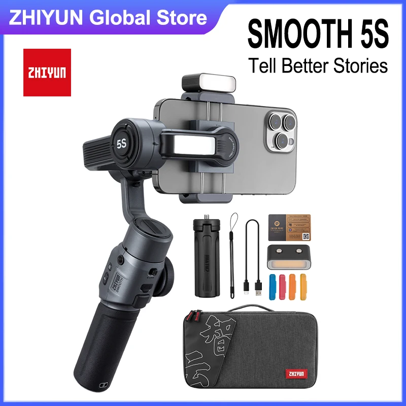 Zhiyun Smooth 5S Handheld Gimbal 3-Axis Stabilizer for Smartphone iPhone 14 13 Samsung Huawei Xiaomi
Zhiyun Smooth 5S Handheld Gimbal 3-Axis Stabilizer for Smartphone iPhone 14 13 Samsung Huawei Xiaomi