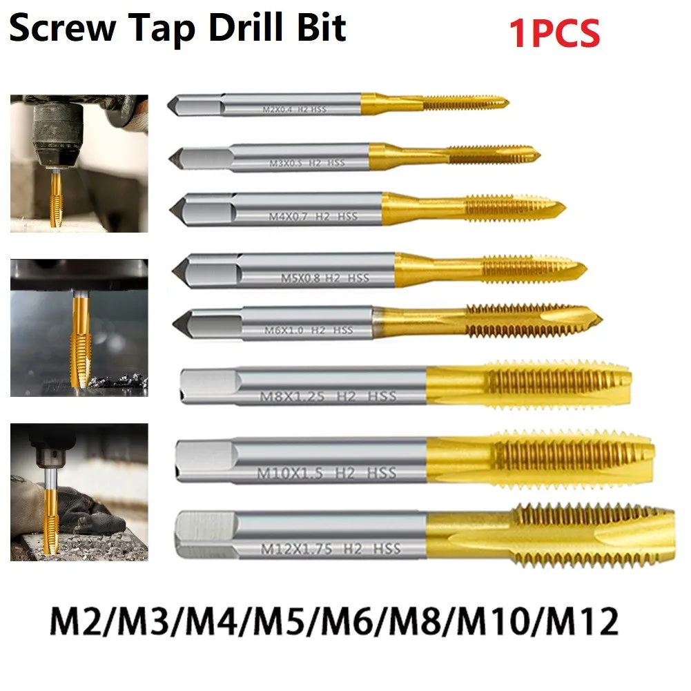 Thread Tap HSS Titanium Coating Screw Tap Drill Bit M2 M3 M4 M5 M6 M8 M10 M12 Metric Straight Flute Thread Tap Hand Tools
Thread Tap HSS Titanium Coating Screw Tap Drill Bit M2 M3 M4 M5 M6 M8 M10 M12 Metric Straight Flute Thread Tap Hand Tools