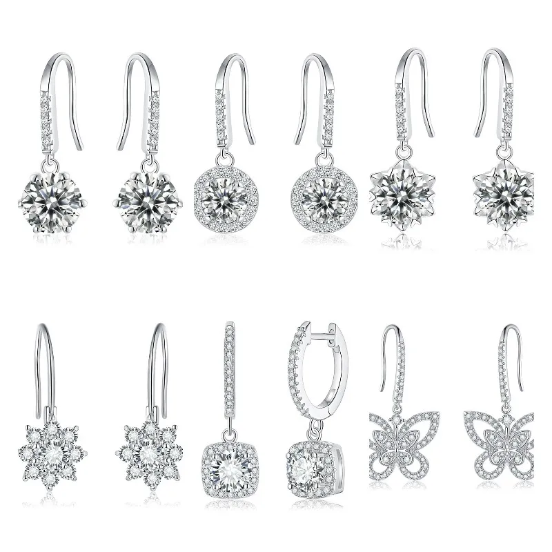 Wholesale Moissanite Earring 0.5-1 Carat D Color Ladies 925 Sterling Silver Wedding Jewelry for Women Girls Gift
Wholesale Moissanite Earring 0.5-1 Carat D Color Ladies 925 Sterling Silver Wedding Jewelry for Women Girls Gift